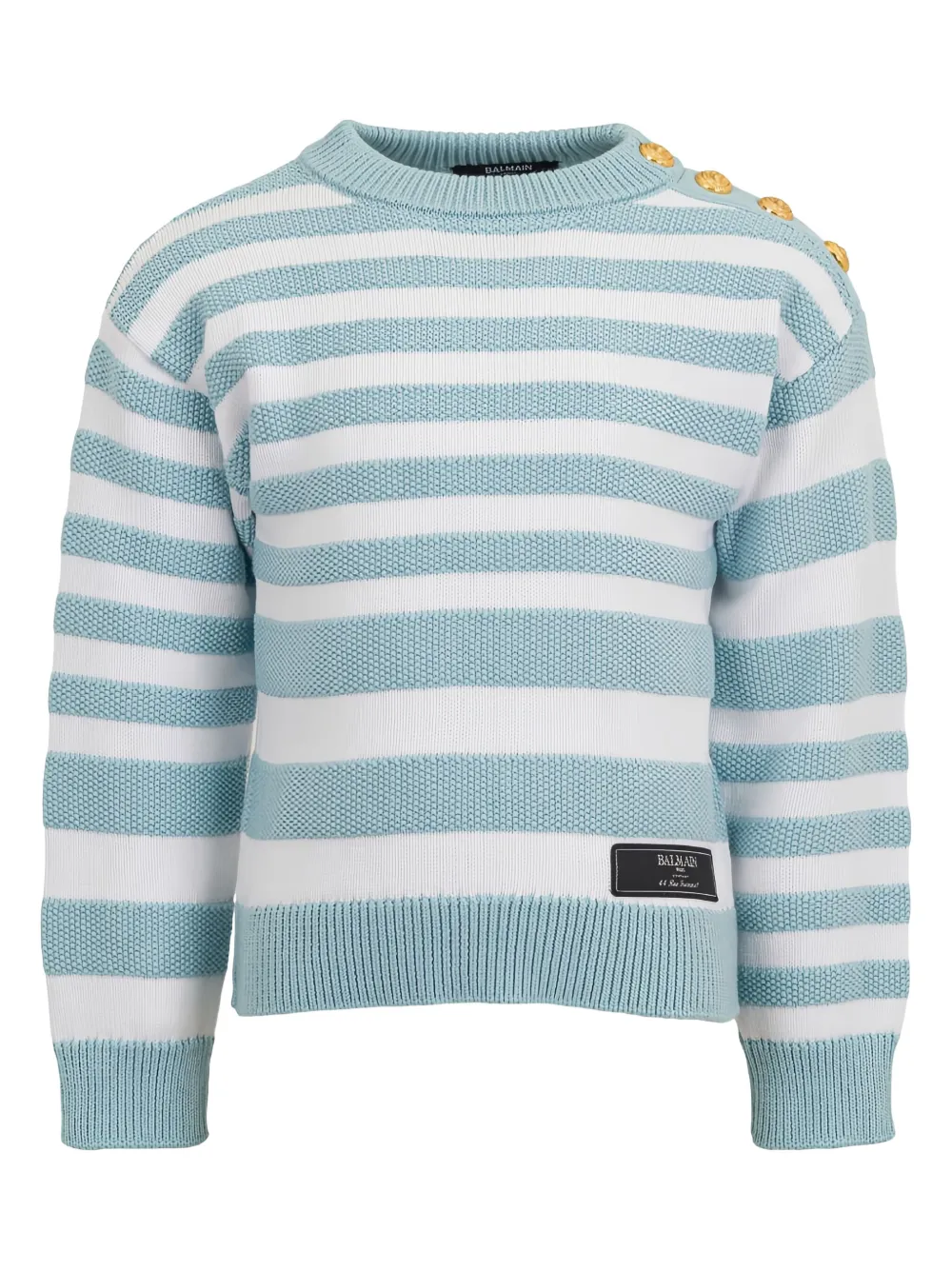 Balmain Kids striped button-detailed sweater | Boys Knitwear | Image 2