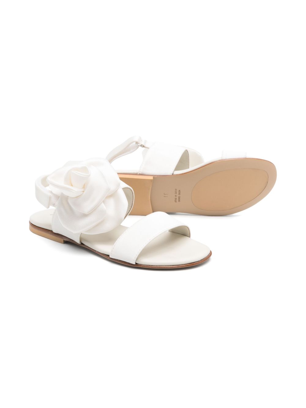 MONTELPARE TRADITION Sandalen met bloemenapplicatie - Wit