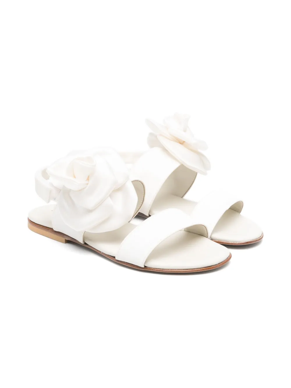 MONTELPARE TRADITION floral-appliqué sandals White