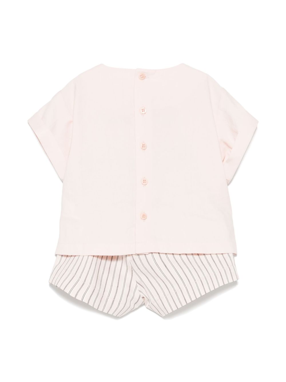 Il Gufo Gestreepte top en shorts - Roze