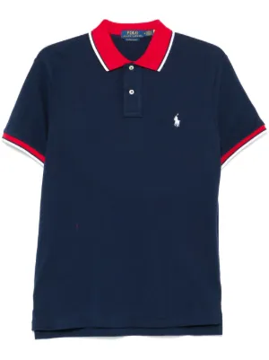 Polo Ralph Lauren Button logo-detail Polo Shirt | Blue | FARFETCH