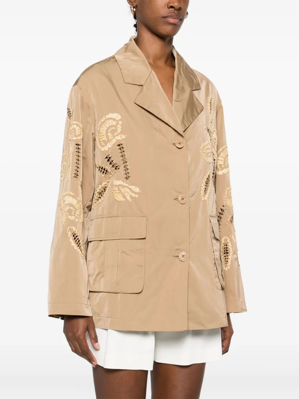 Ermanno Scervino Jack met borduurwerk Beige