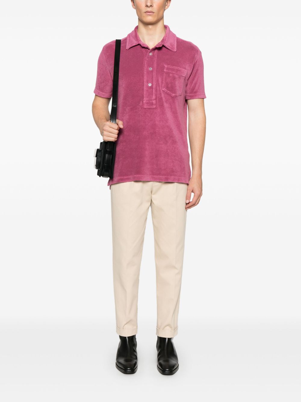 TOM FORD Poloshirt met badstof-effect - Roze