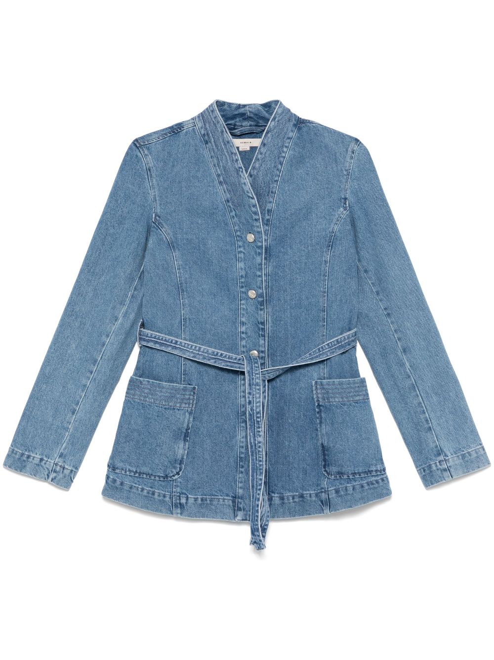 REMAIN belted denim jacket - Blue