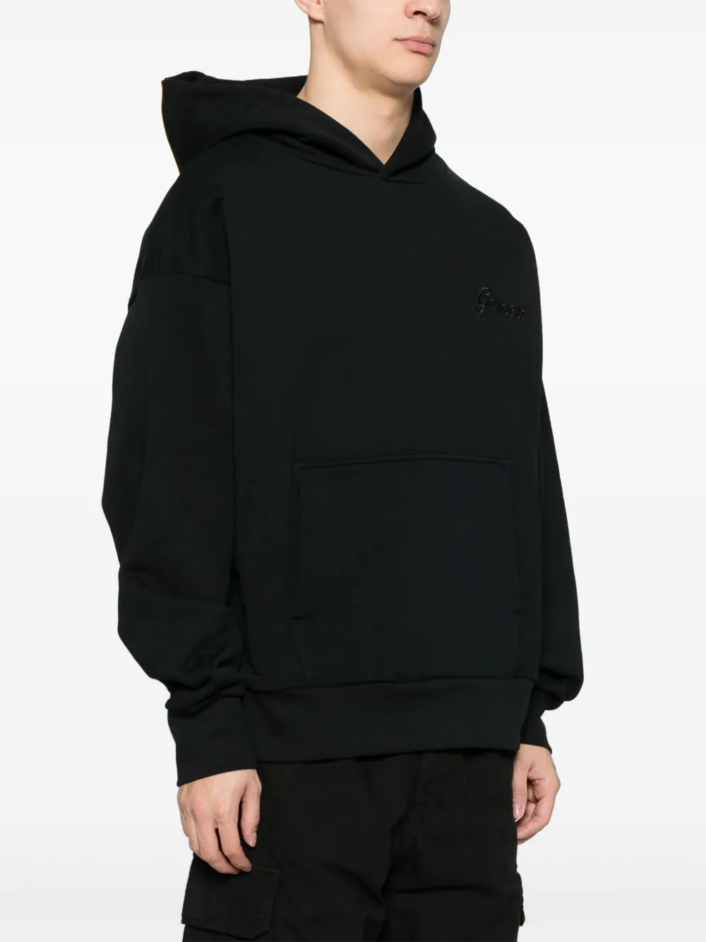 Garment workshop Hoodie met geborduurd logo Zwart