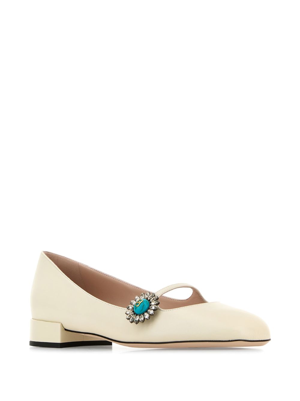 Valentino Garavani jewelled ballerina shoes - Neutrals