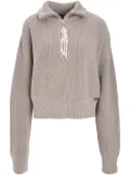 Izaak Azanei tassel-detail zip-up sweater - Neutrals