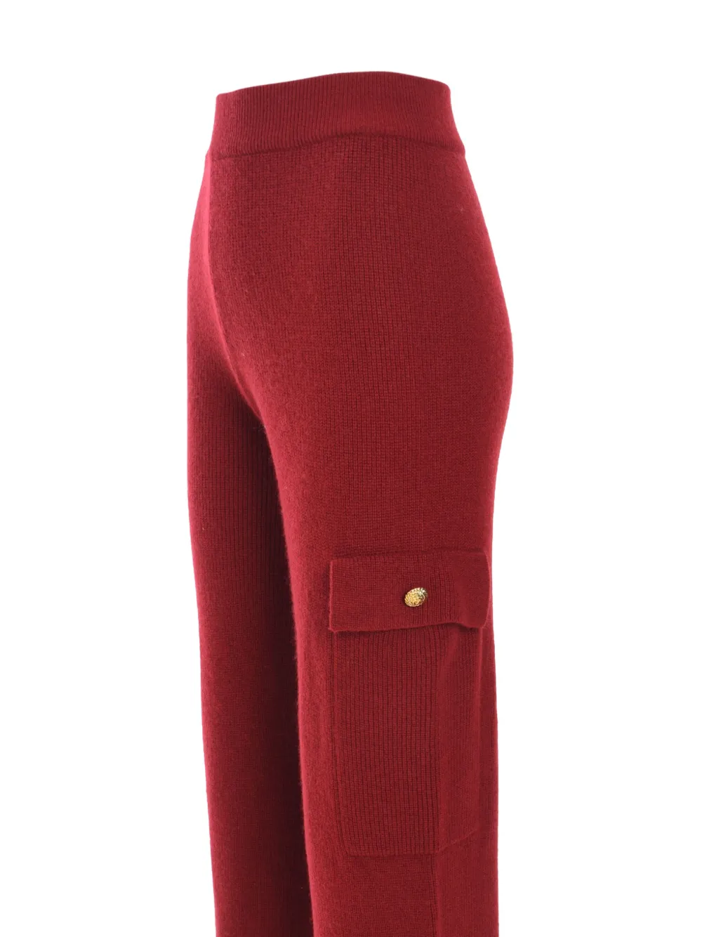 Izaak Azanei Knitted Cargo Trousers In Red