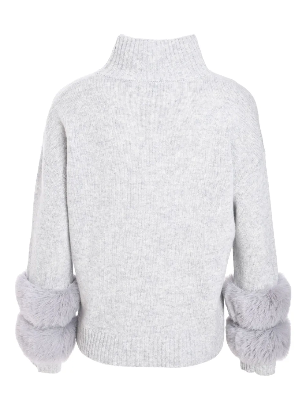 Izaak Azanei faux fur-cuffs sweater - Grijs