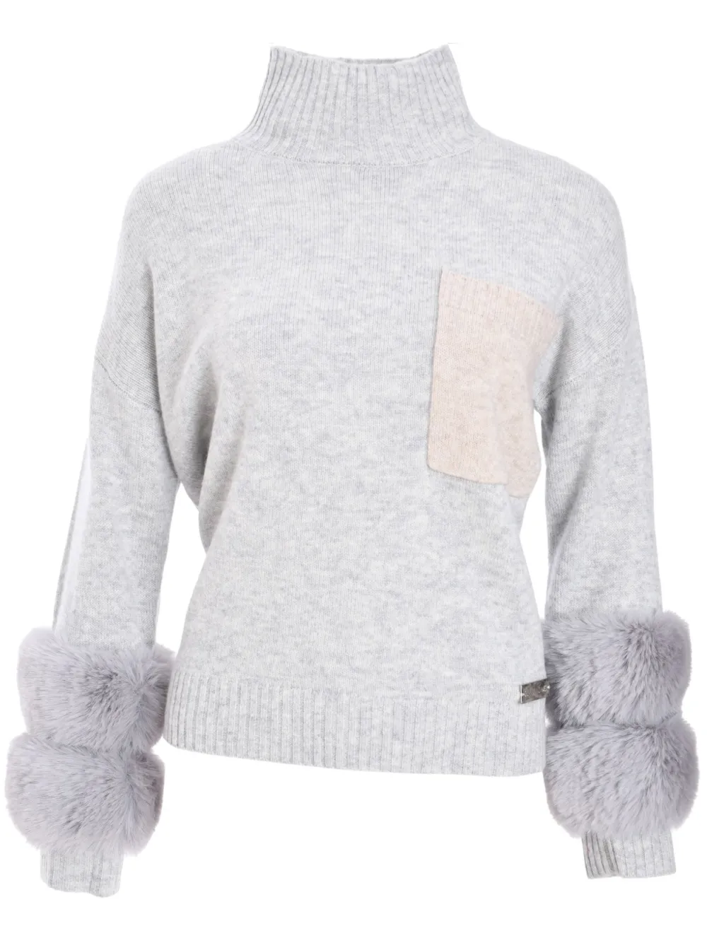 faux fur-cuffs sweater