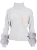 Izaak Azanei faux fur-cuffs sweater - Grey