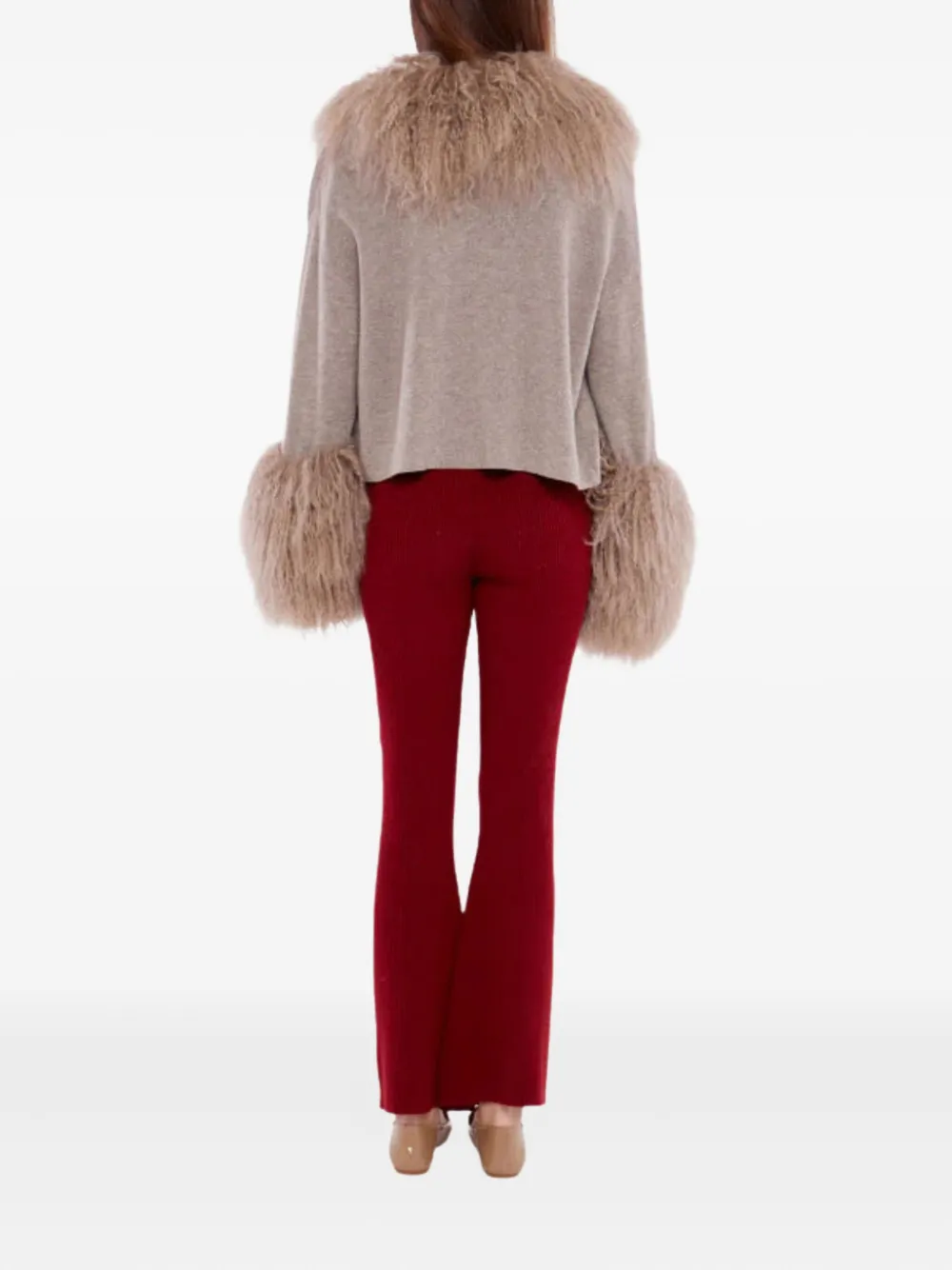 Izaak Azanei Jack met lammy kraag en manchetten Beige