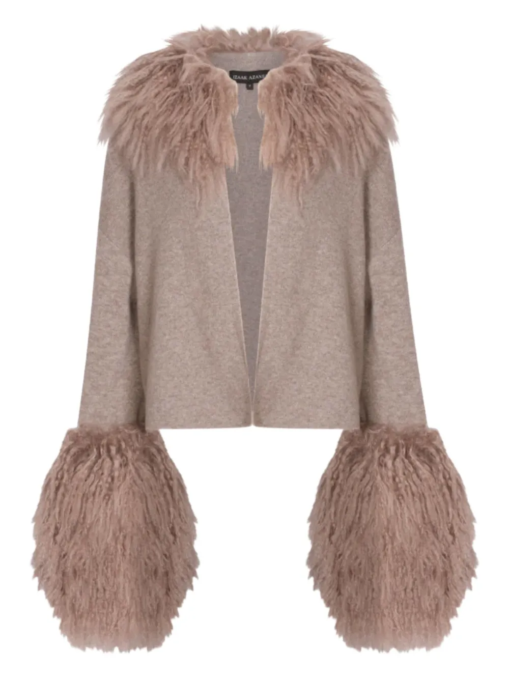Izaak Azanei Shearling-collar Cardigan In Multi