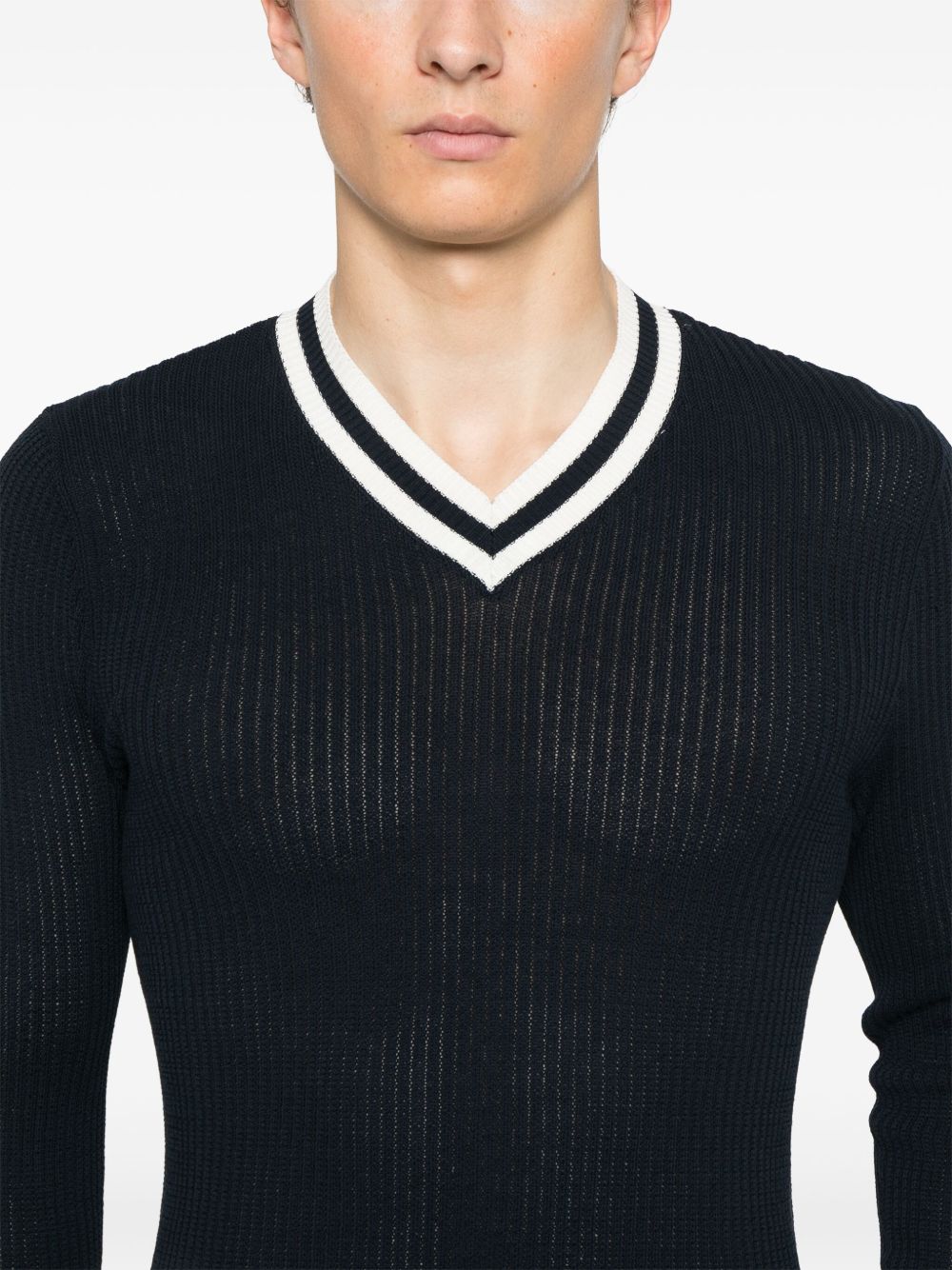 ELEVENTY RIBBED COTTON SWEATER