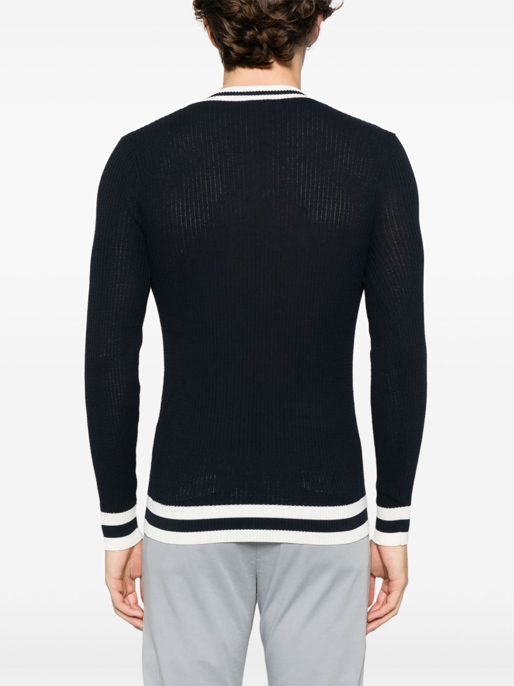 ELEVENTY RIBBED COTTON SWEATER