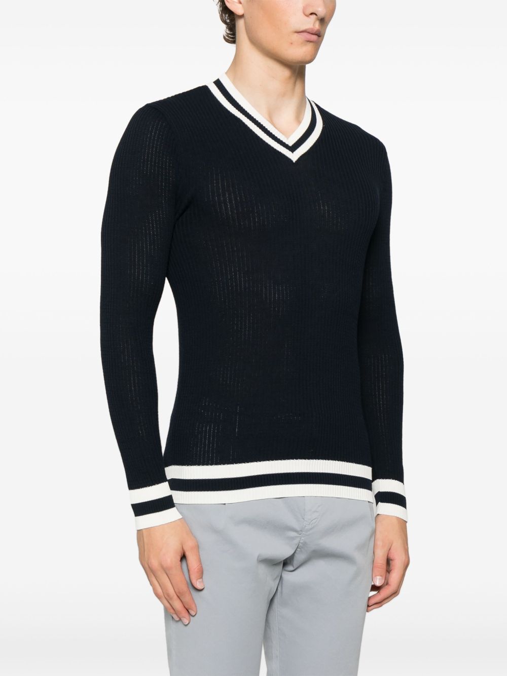 ELEVENTY RIBBED COTTON SWEATER