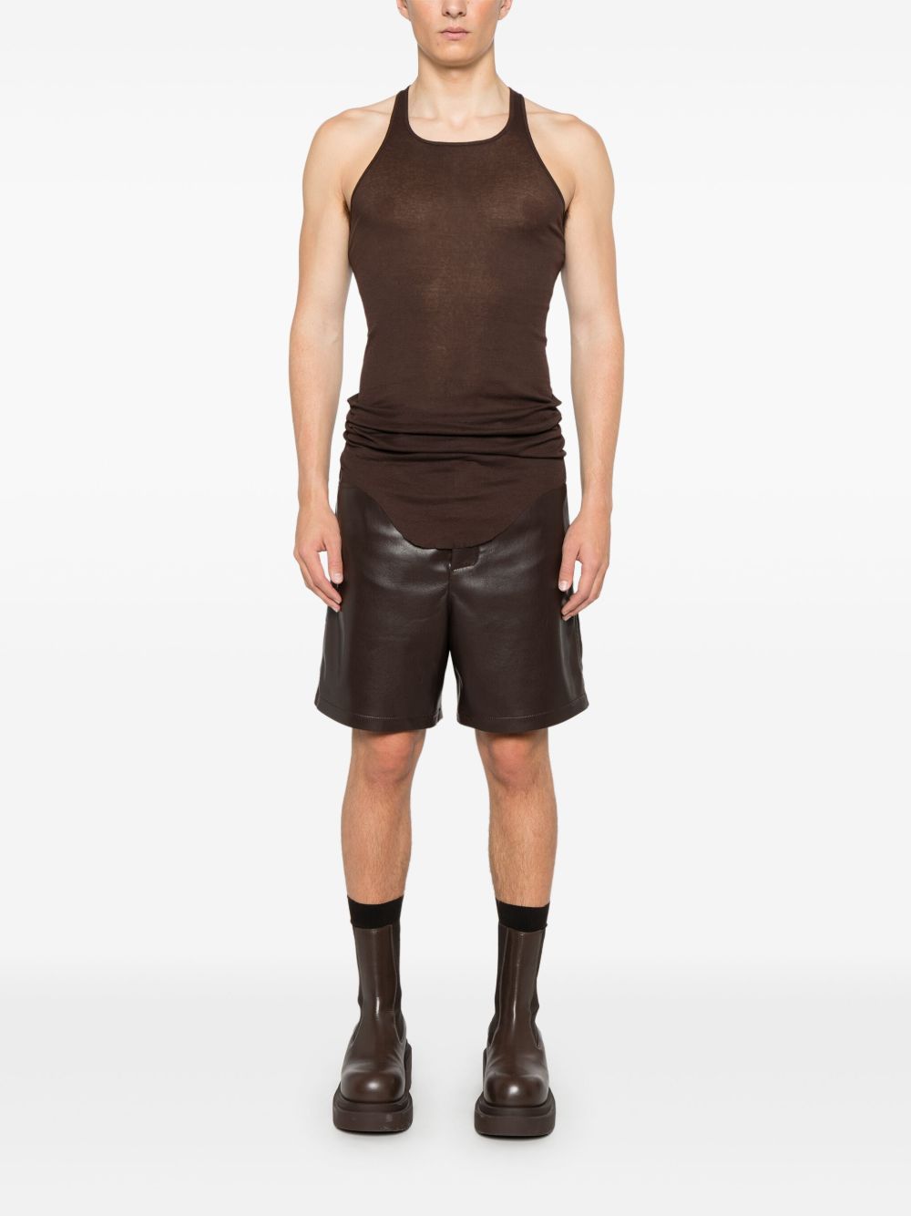 Rick Owens Basic geribbelde tanktop - Bruin