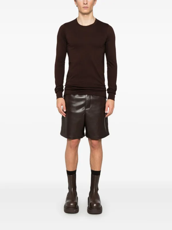 RICK OWENS パネルデザインTシャツ ブラウン 大人気 Rick Owens Double ロングTシャツ | ブラウン | FARFETCH JP