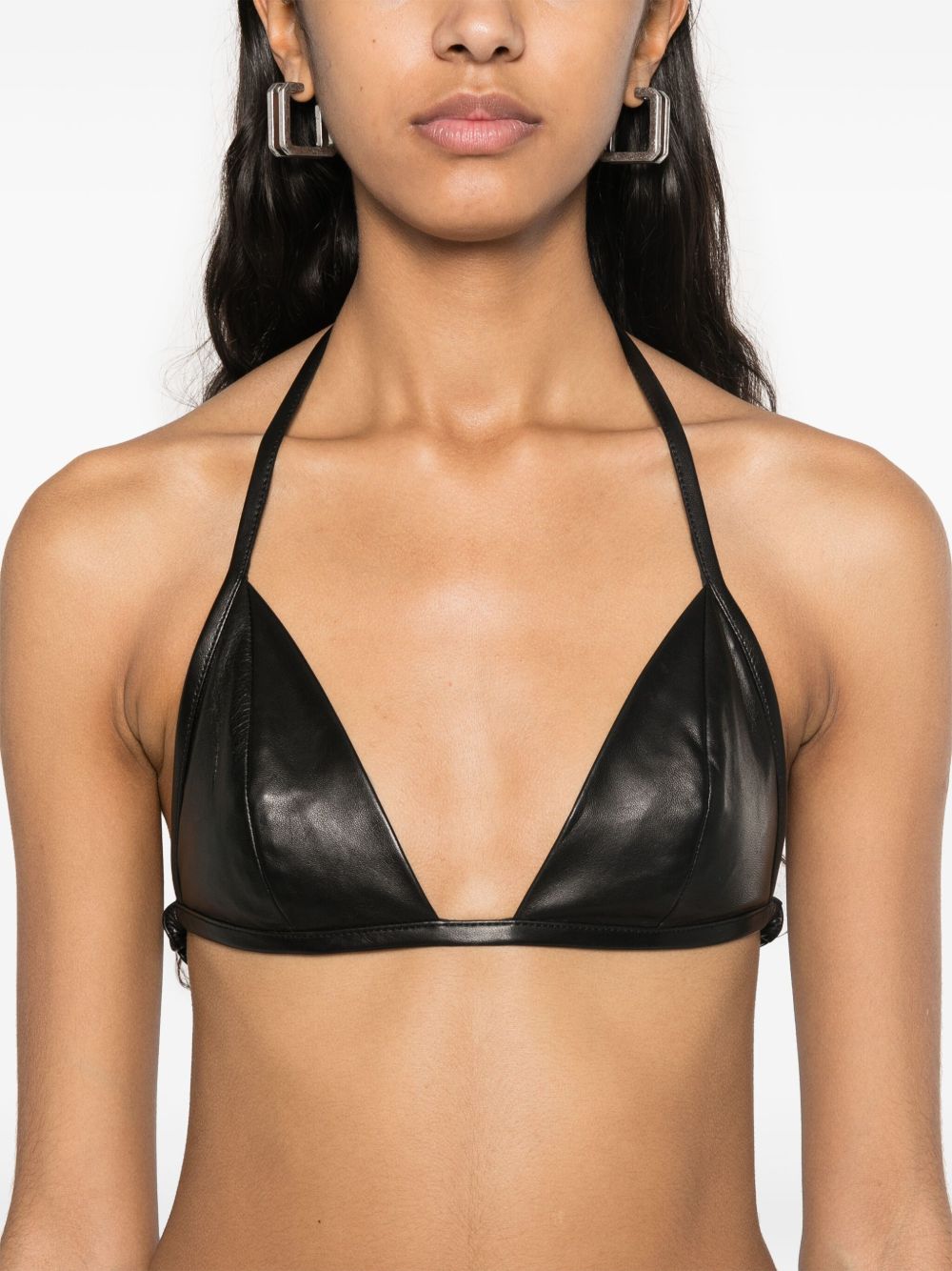 RICK OWENS LEATHER CROP TOP