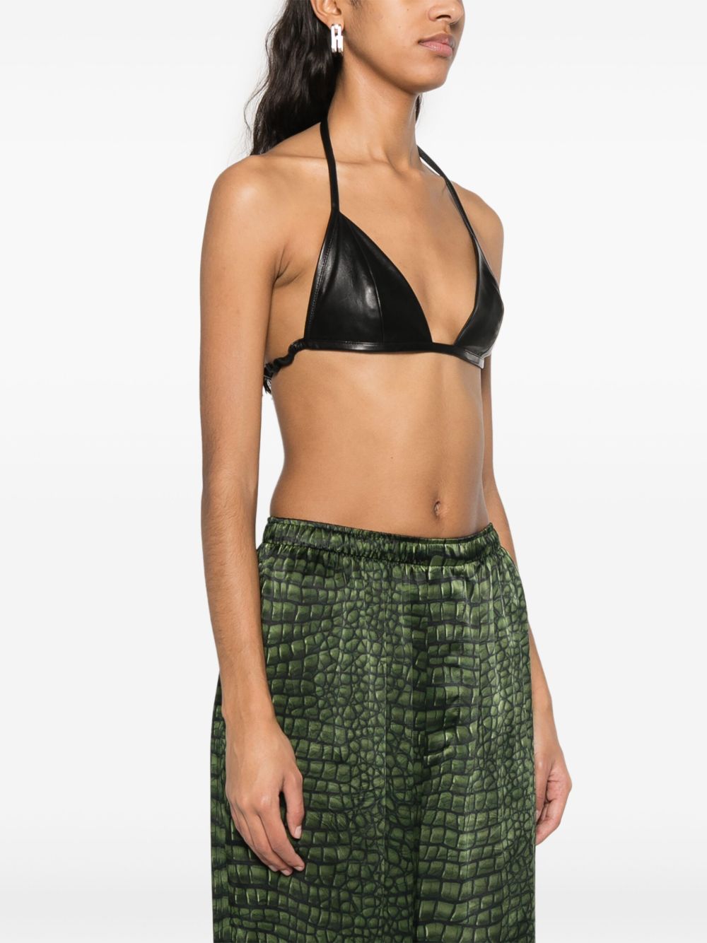 RICK OWENS LEATHER CROP TOP