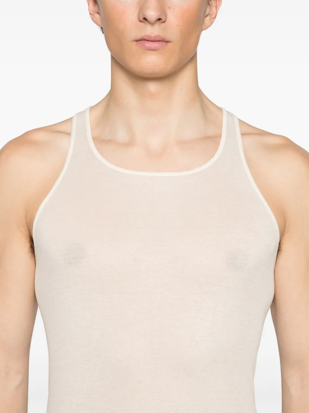 Rick Owens Basic Rib Tank In Neutrals