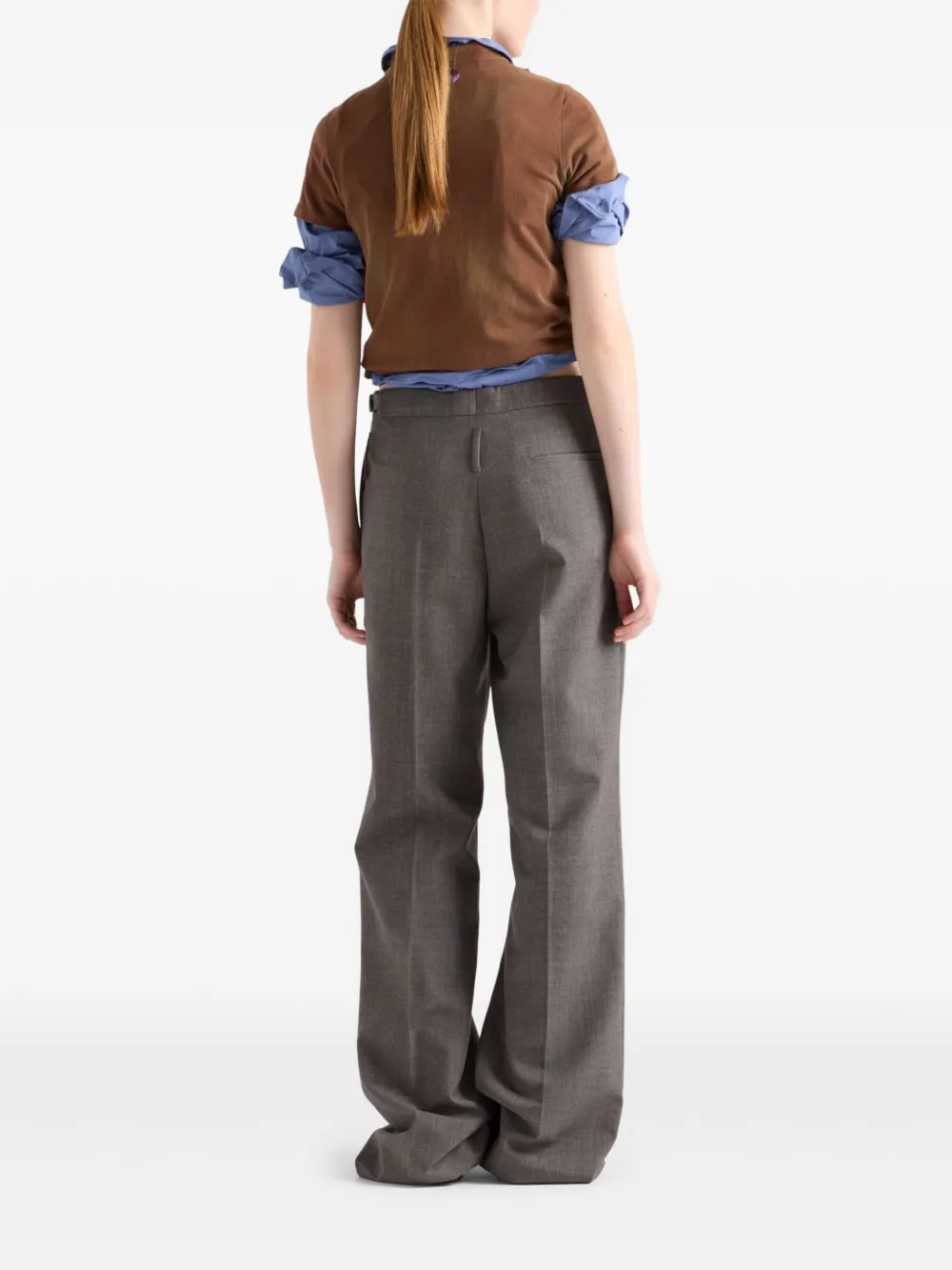 Prada T-shirt met logoprint Bruin