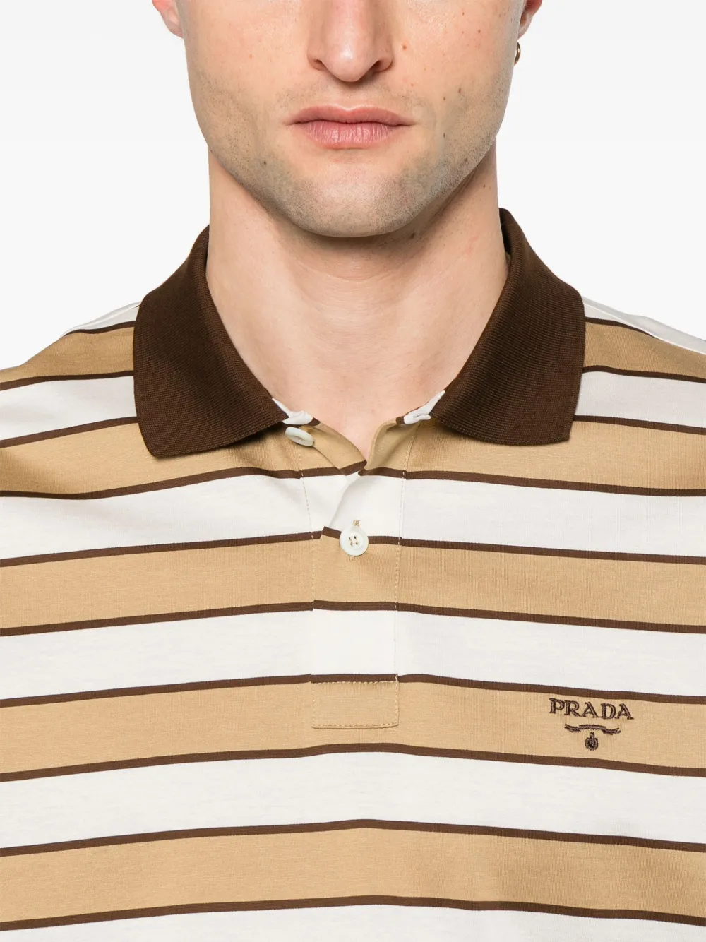 Prada Gestreept poloshirt Wit