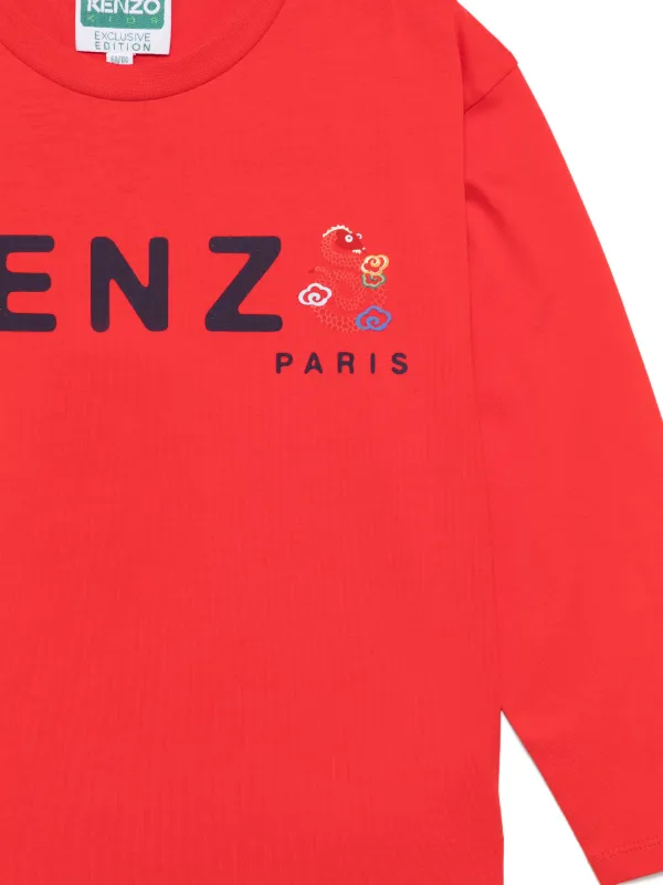 Kenzo Kids Logo Print T-shirt | Red | FARFETCH