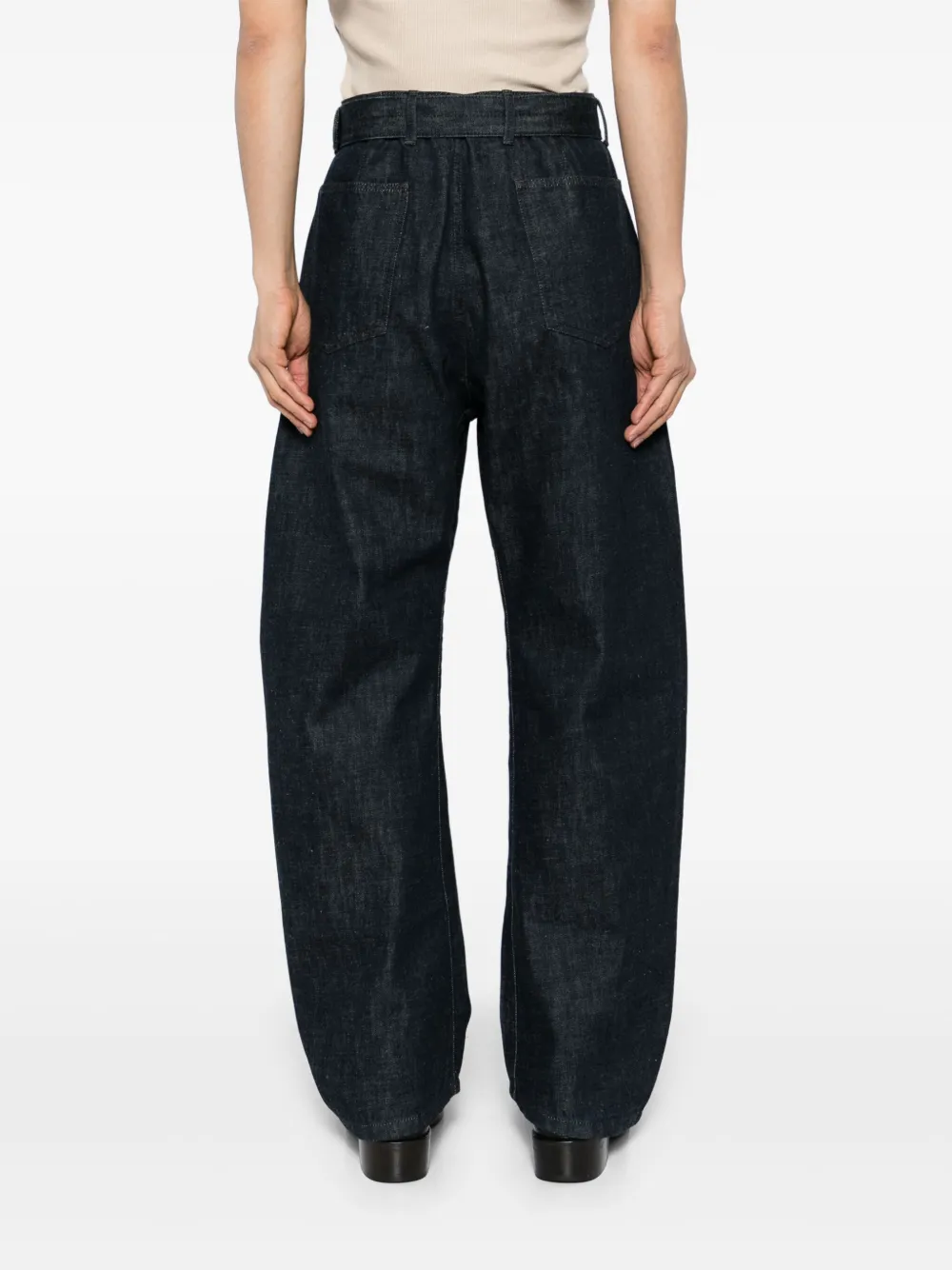 LEMAIRE Broek met ceintuur Blauw