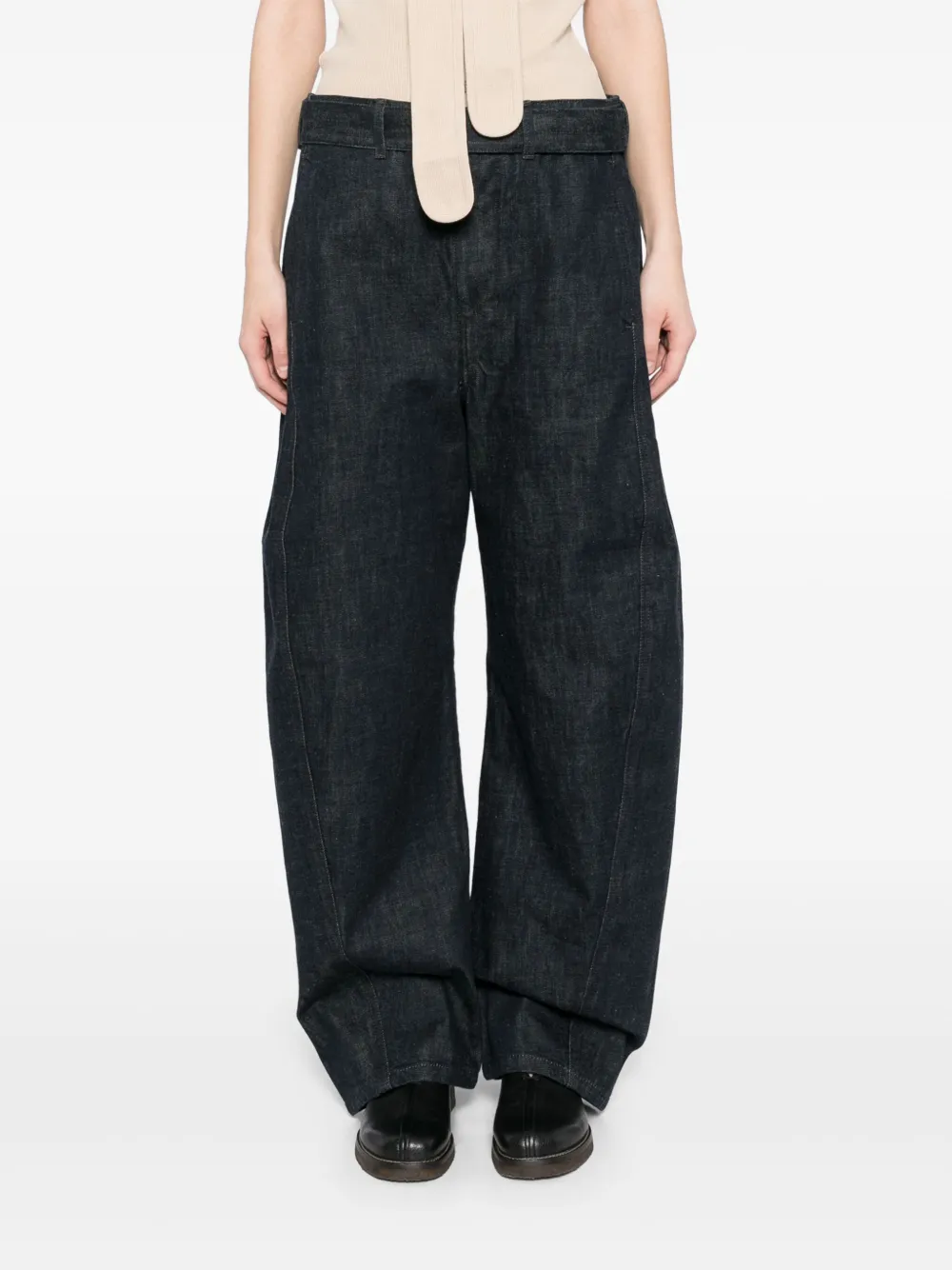 LEMAIRE Broek met ceintuur Blauw