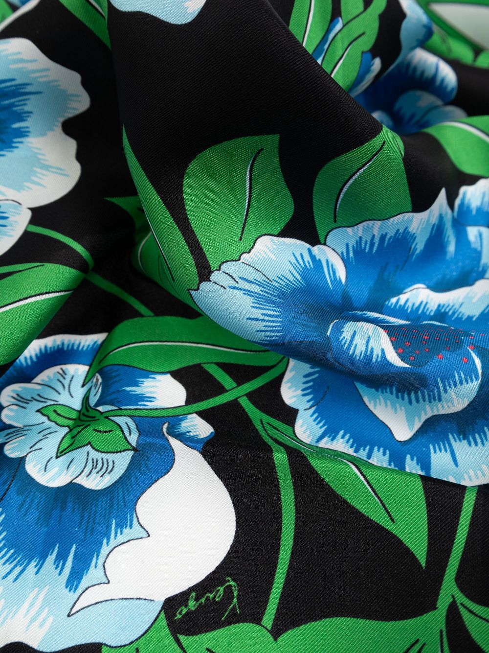 Kenzo Sjaal met bloemenprint - Zwart