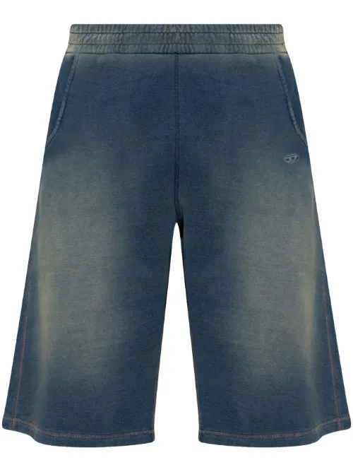 Diesel short à effet usé - Bleu - Diesel - Modalova