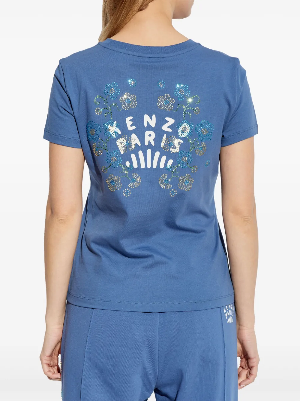 Kenzo T-shirt met geborduurd logo Blauw