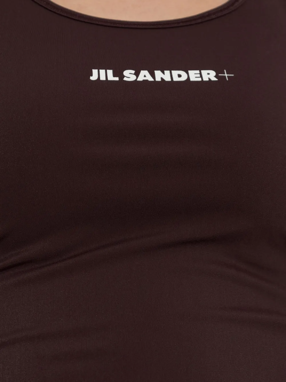 Jil Sander Tanktop met geborduurd logo Bruin