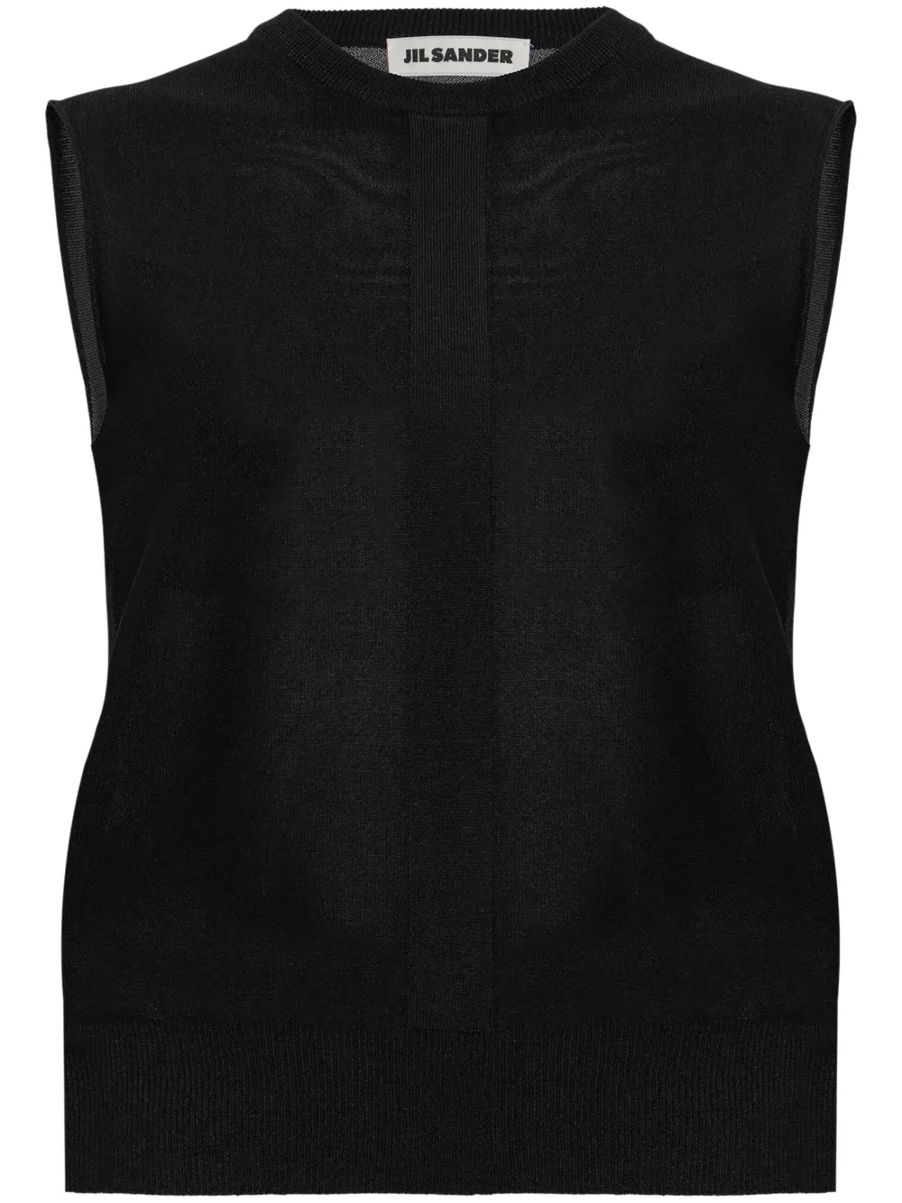 Jil Sander Top met ronde hals Zwart