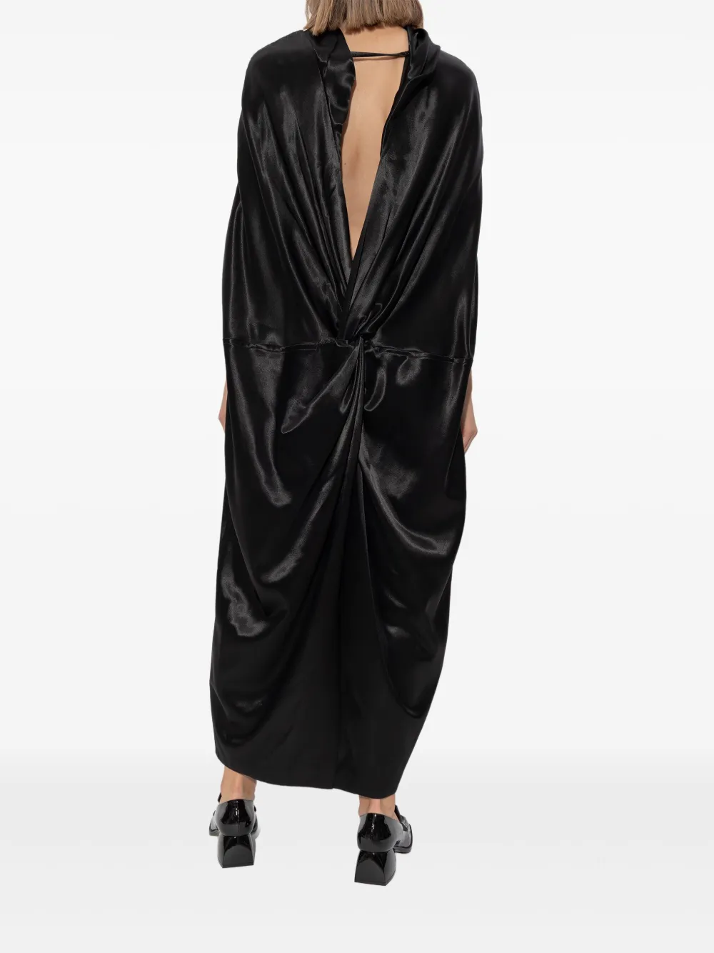 Jil Sander Satijnen cocktailjurk Zwart