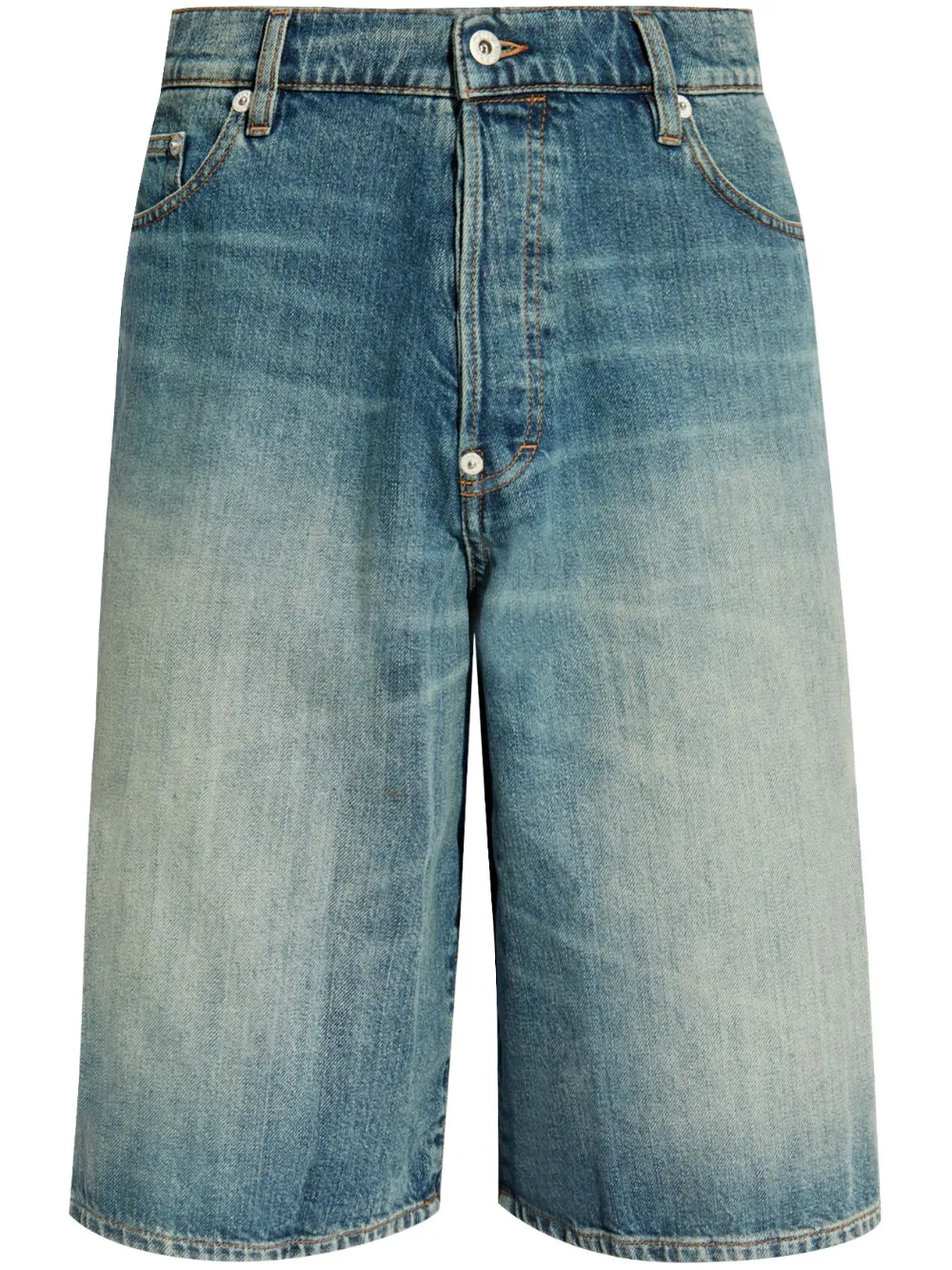 whiskering-effect denim shorts