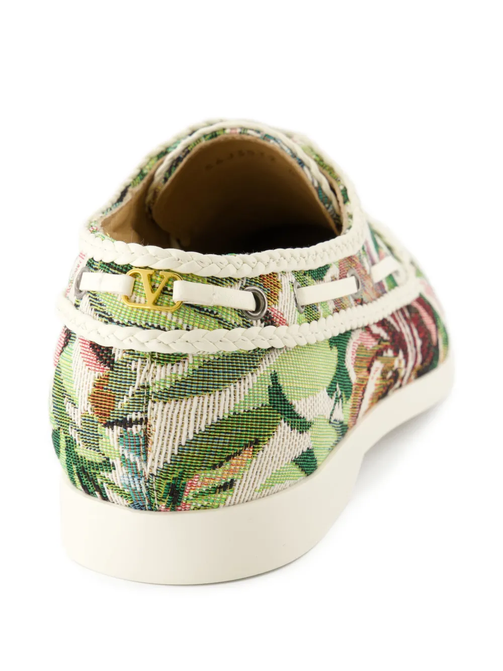 Valentino Garavani leather boat shoes Green