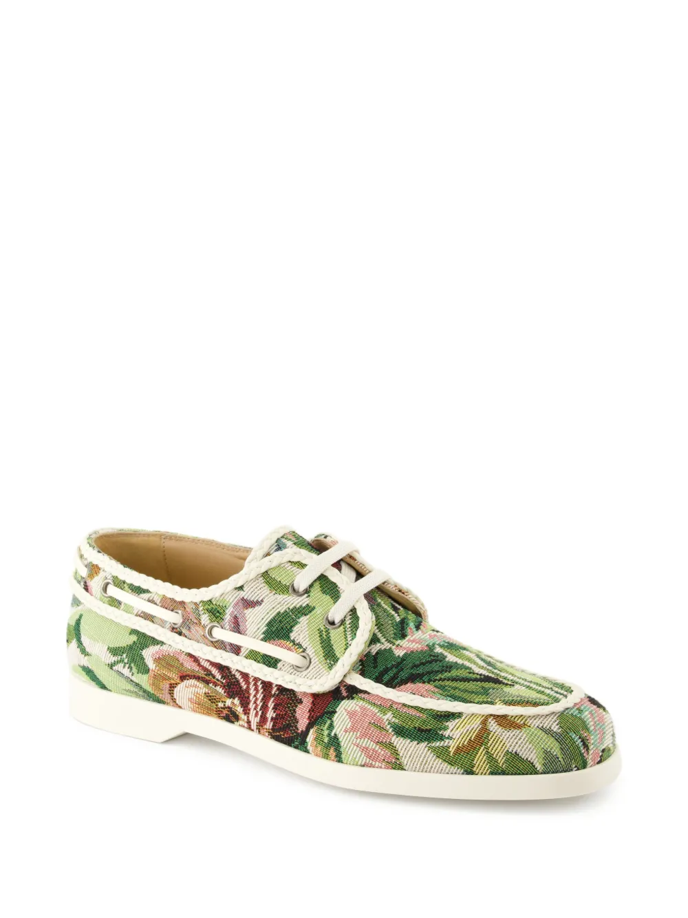 Valentino Garavani leather boat shoes - Groen