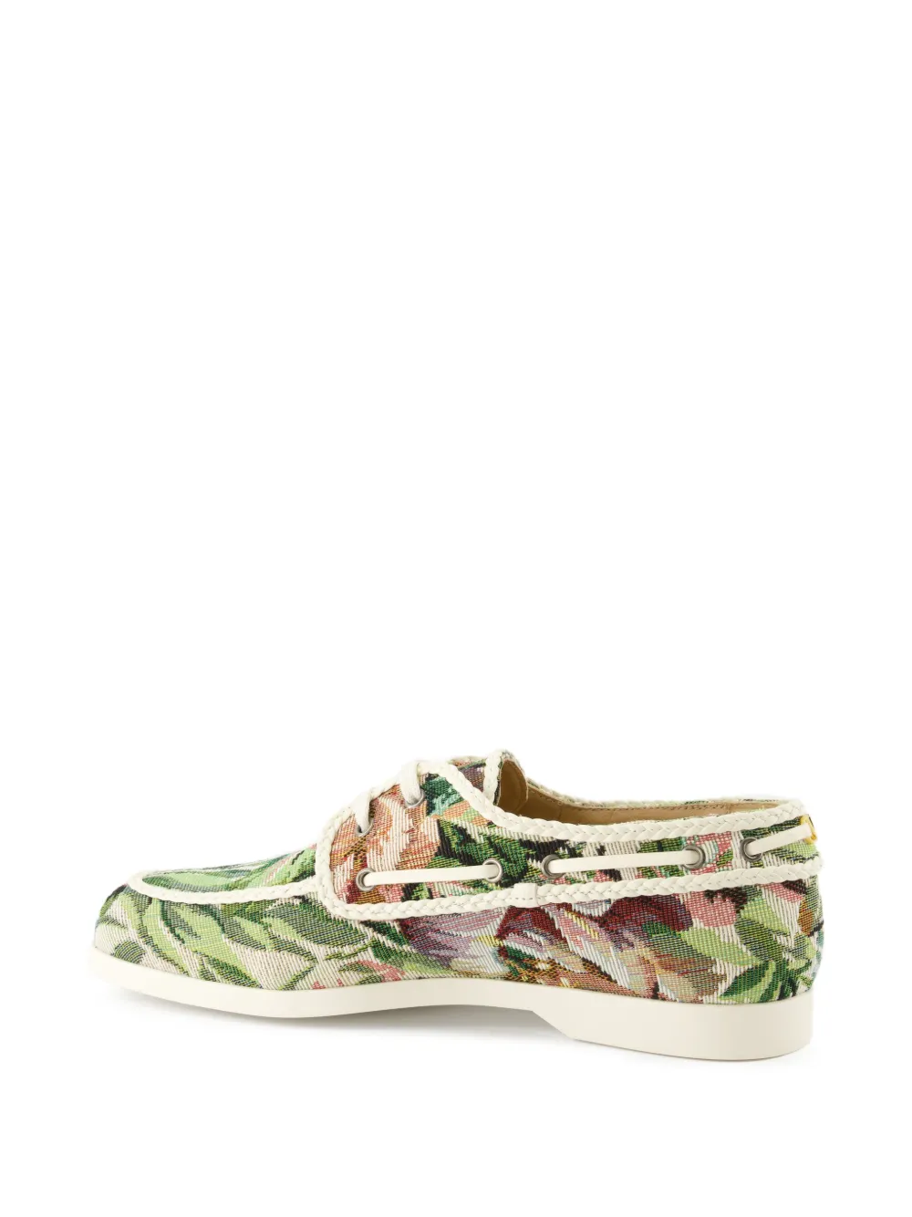 Valentino Garavani leather boat shoes Green