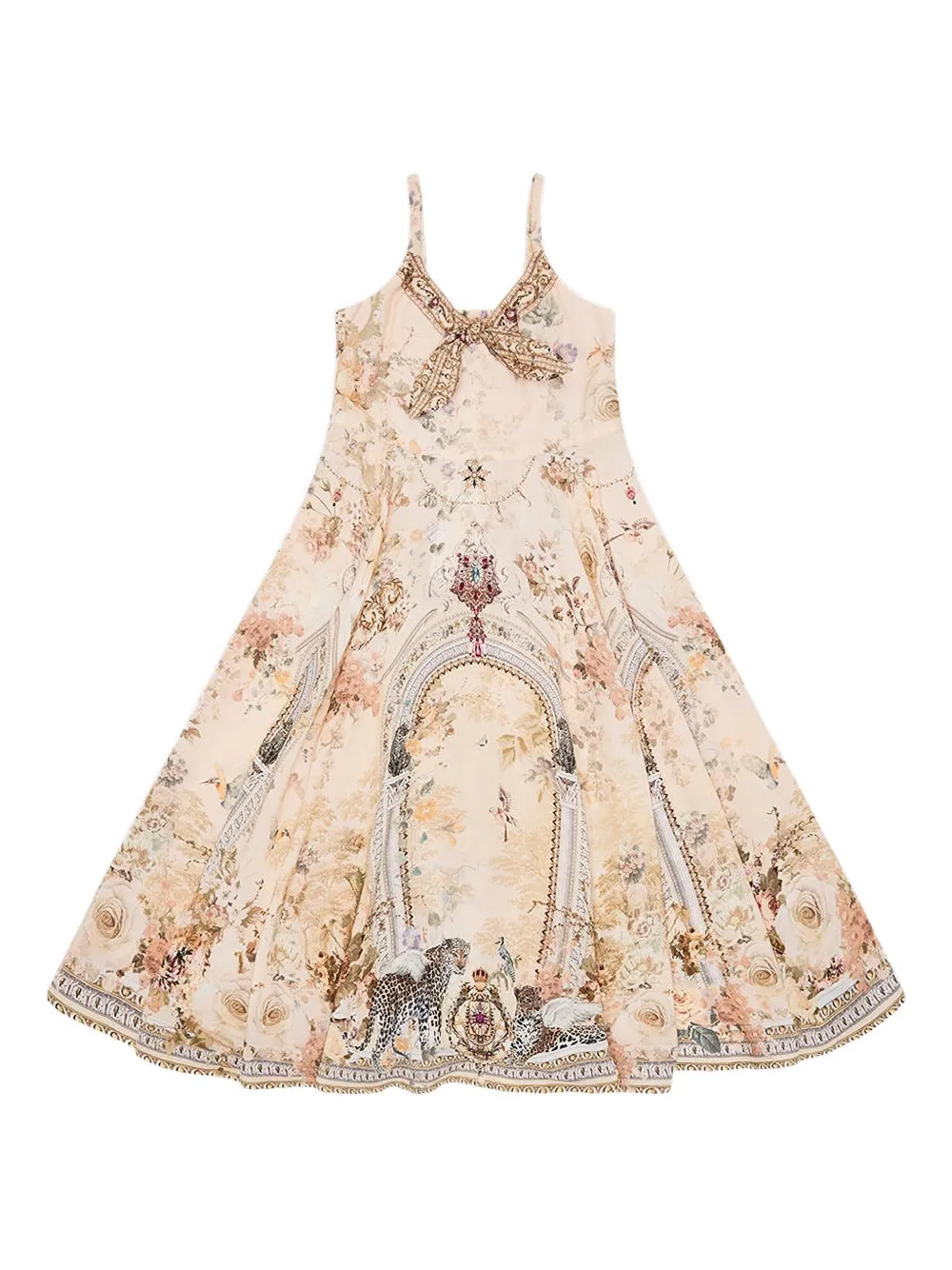 Camilla Kids tie-front floral-print dress | Neutrals | Image 1