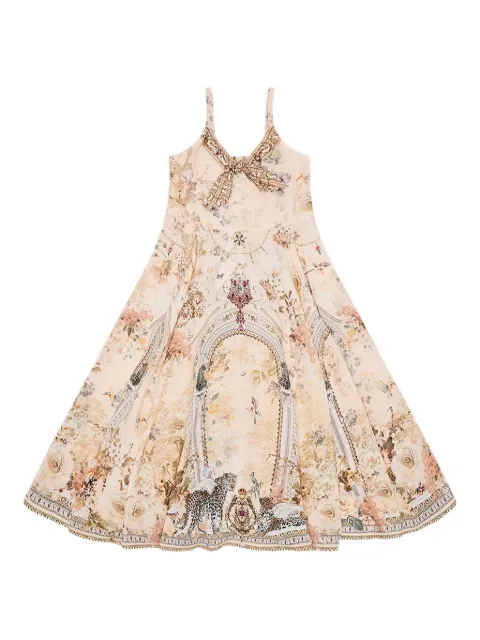 Camilla Kids tie-front floral-print dress