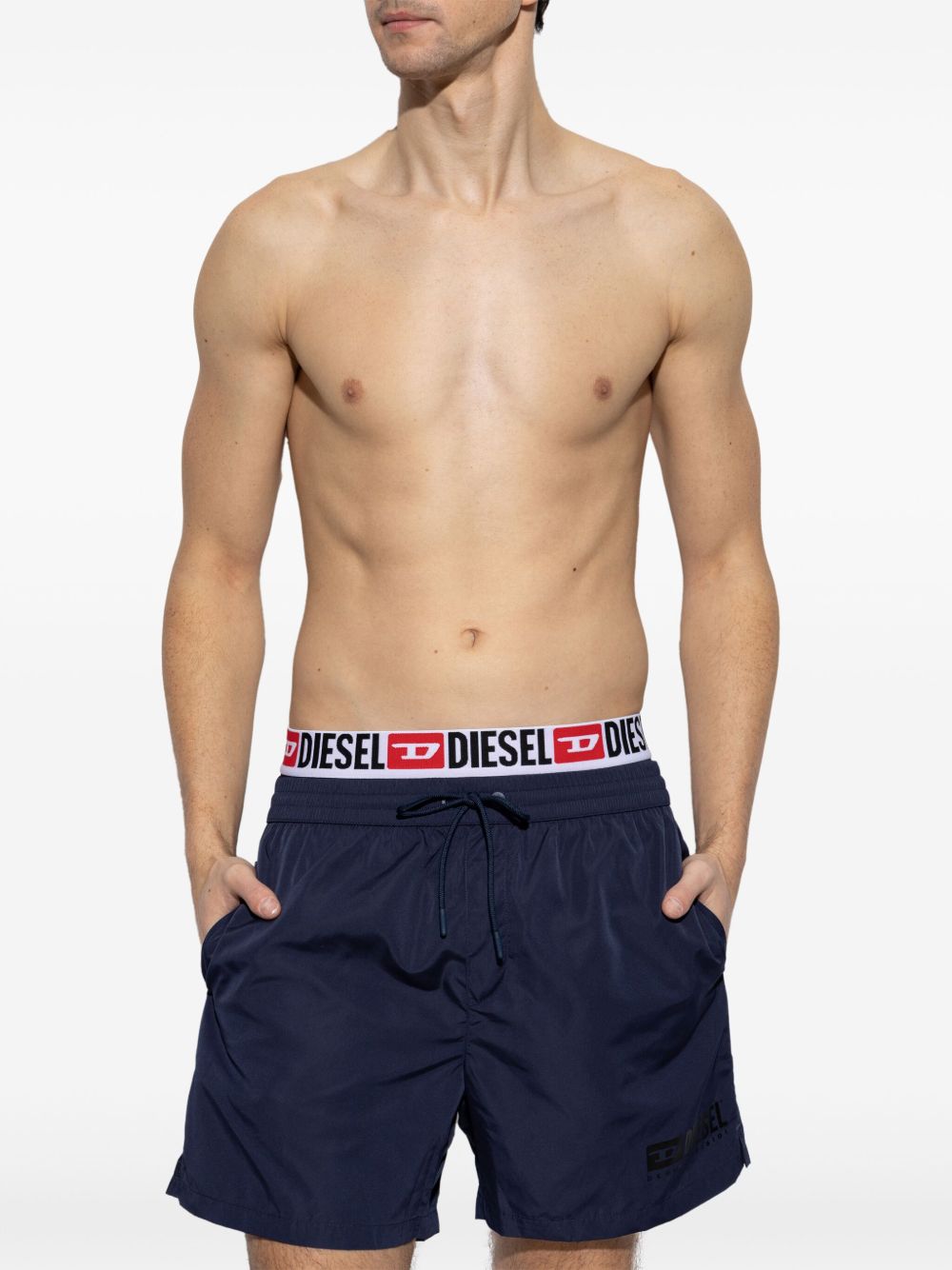 Diesel Zwembroek met logoprint - Blauw