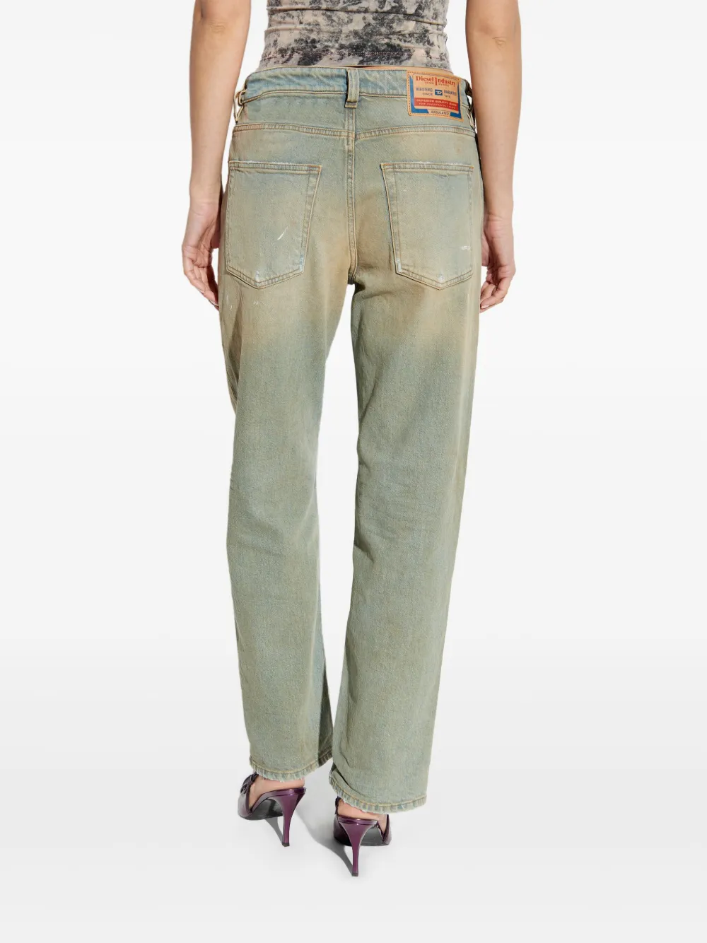 Shop Diesel 1988 D-ark Tapered Jeans In Neutrals