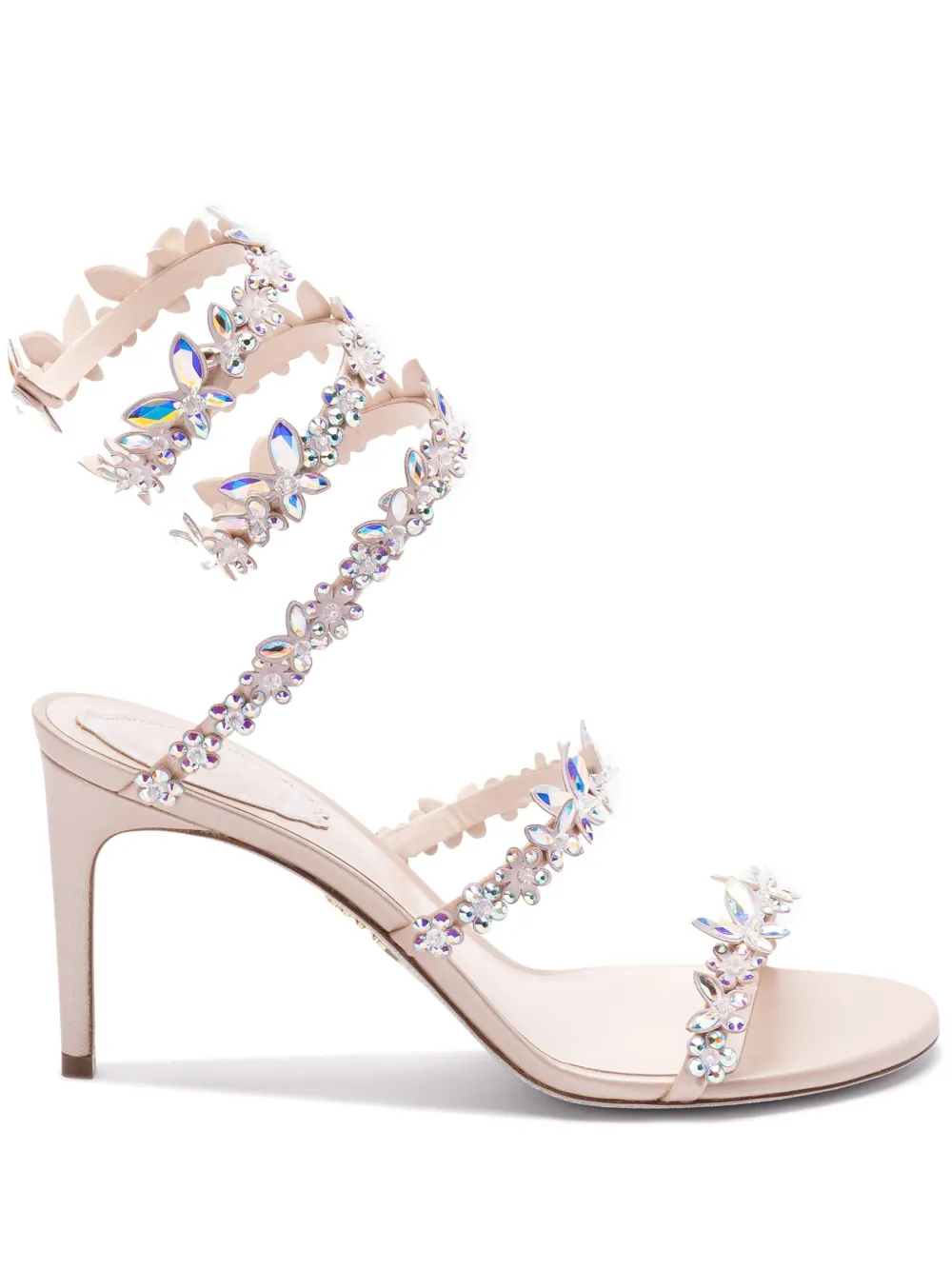 René Caovilla crystal embellished sandals Neutrals