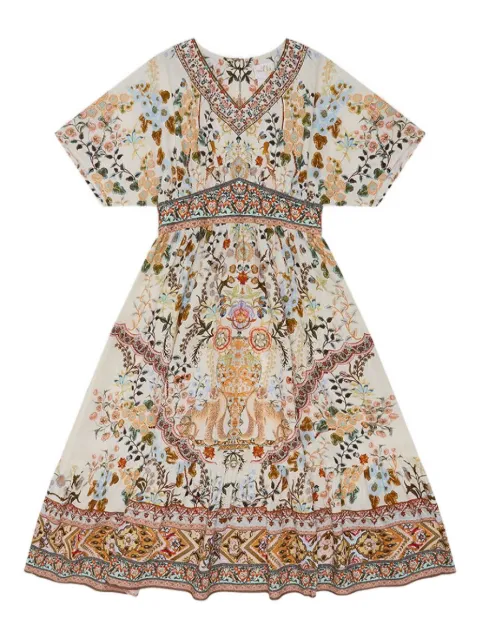 Camilla Kids floral-print shirred-waist dress