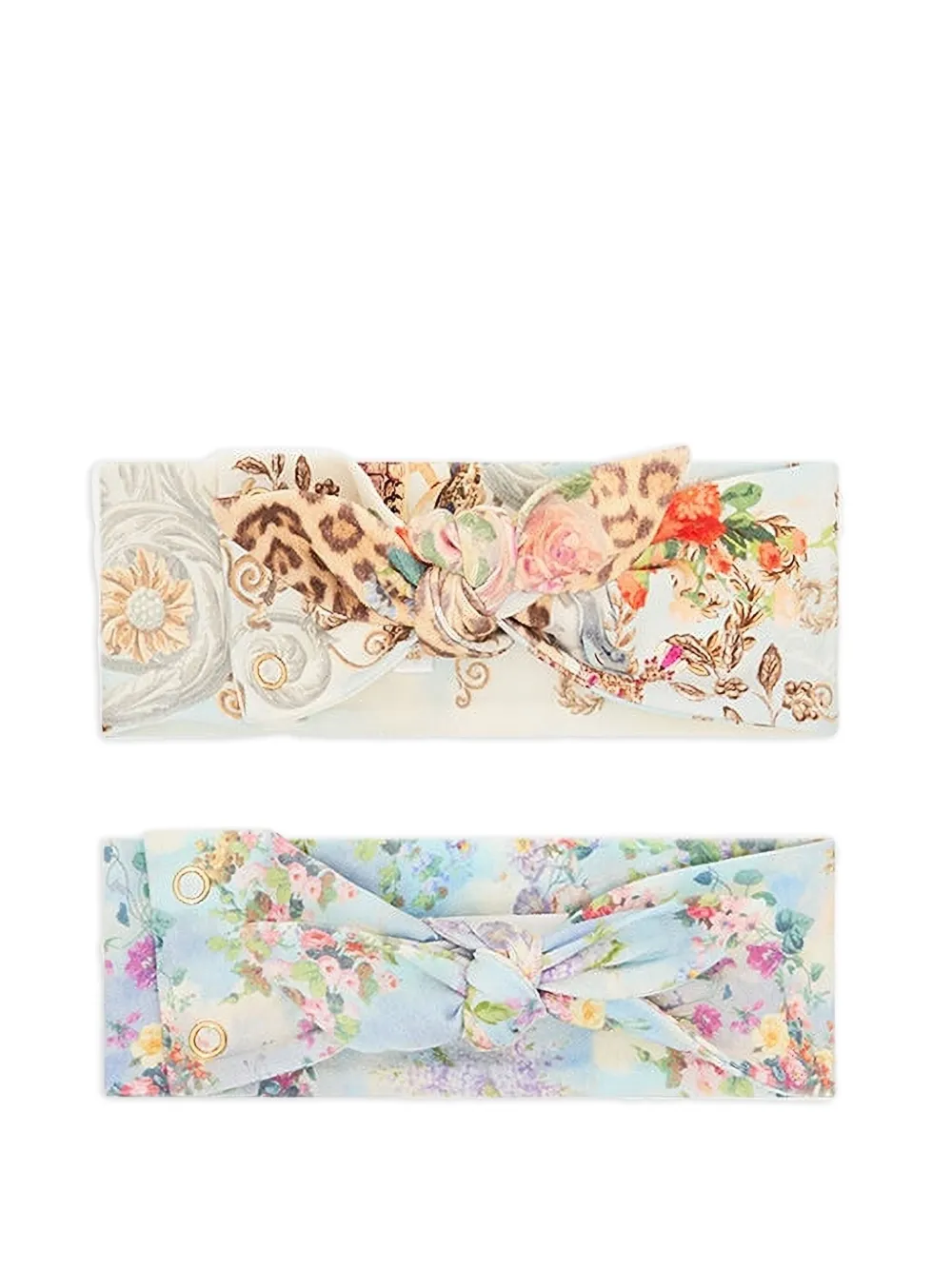 Camilla Kids Twee haarbanden met bloe print Blauw