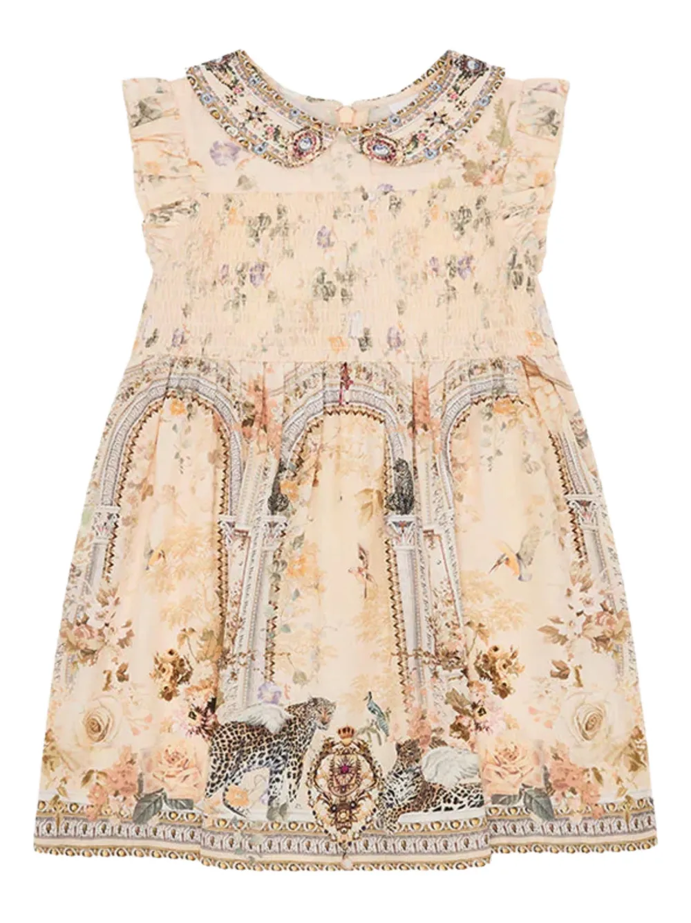 Camilla Kids sleeveless smocked dress - Neutrals