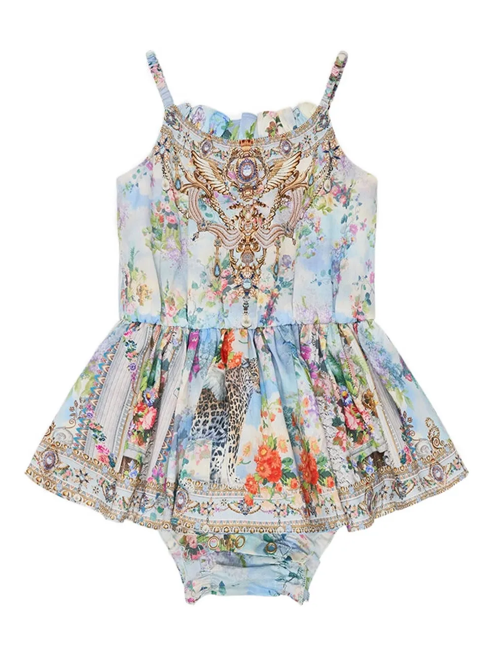 Camilla Kids floral-print dress Blauw
