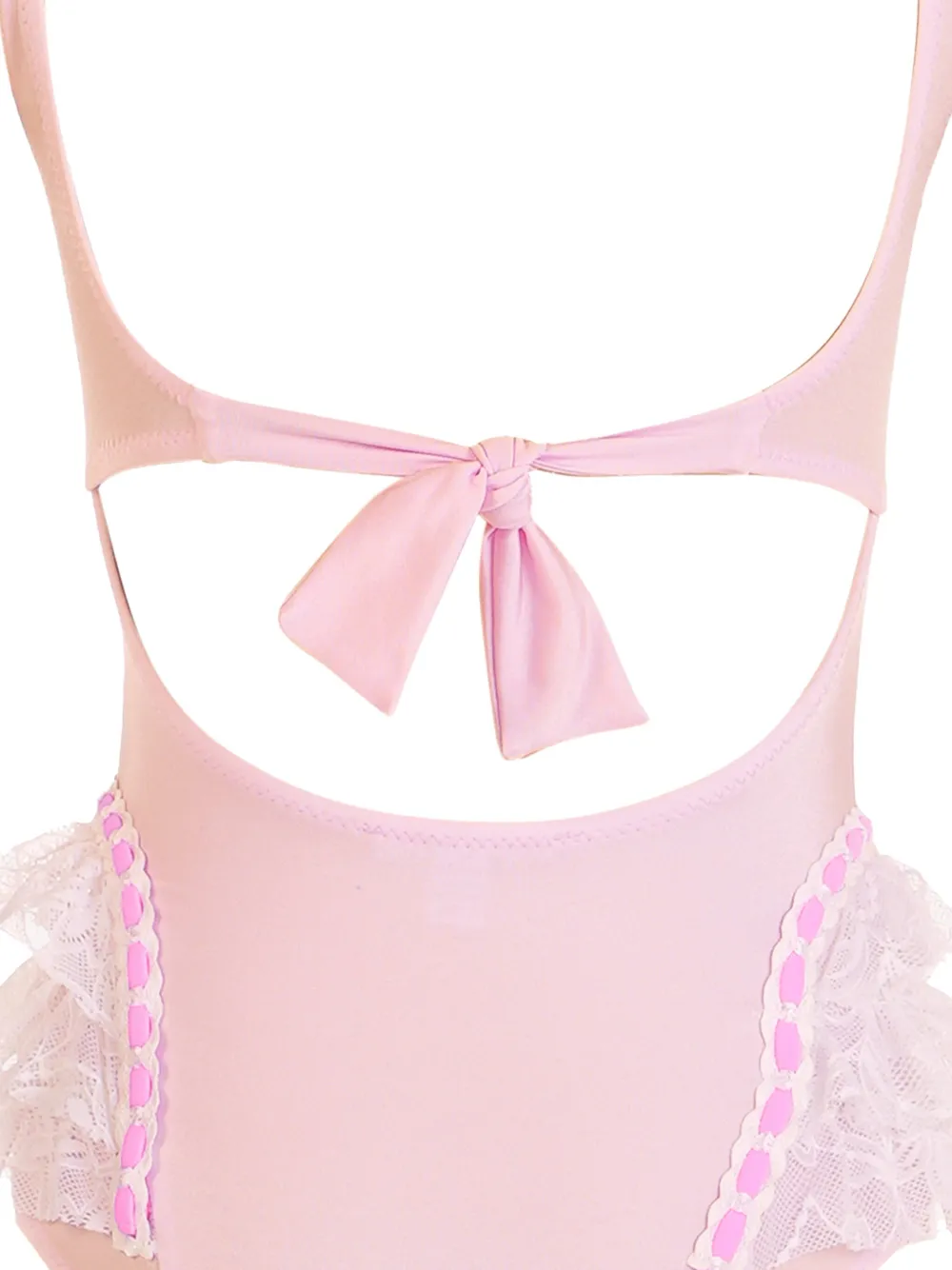 Nessi Byrd Kids Badpak met kanten afwerking Roze